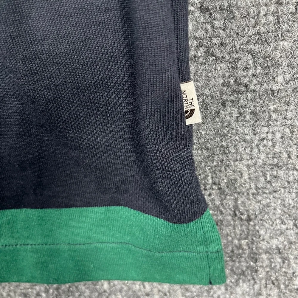 The North Face Berk Rugby Shirt Mens Size M Navy Green Striped NF0A4QPPSA4-M